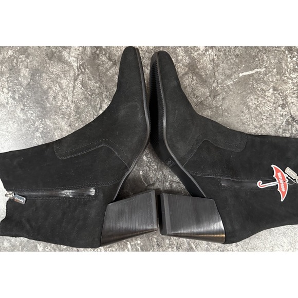 Blondo Womens Sadie Waterproof Cow Suede Square Toe Booties Block Heel Black 11M - Picture 7 of 15